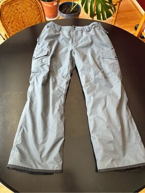 Men's Light Gray Snow Pants with Multiple Pockets
